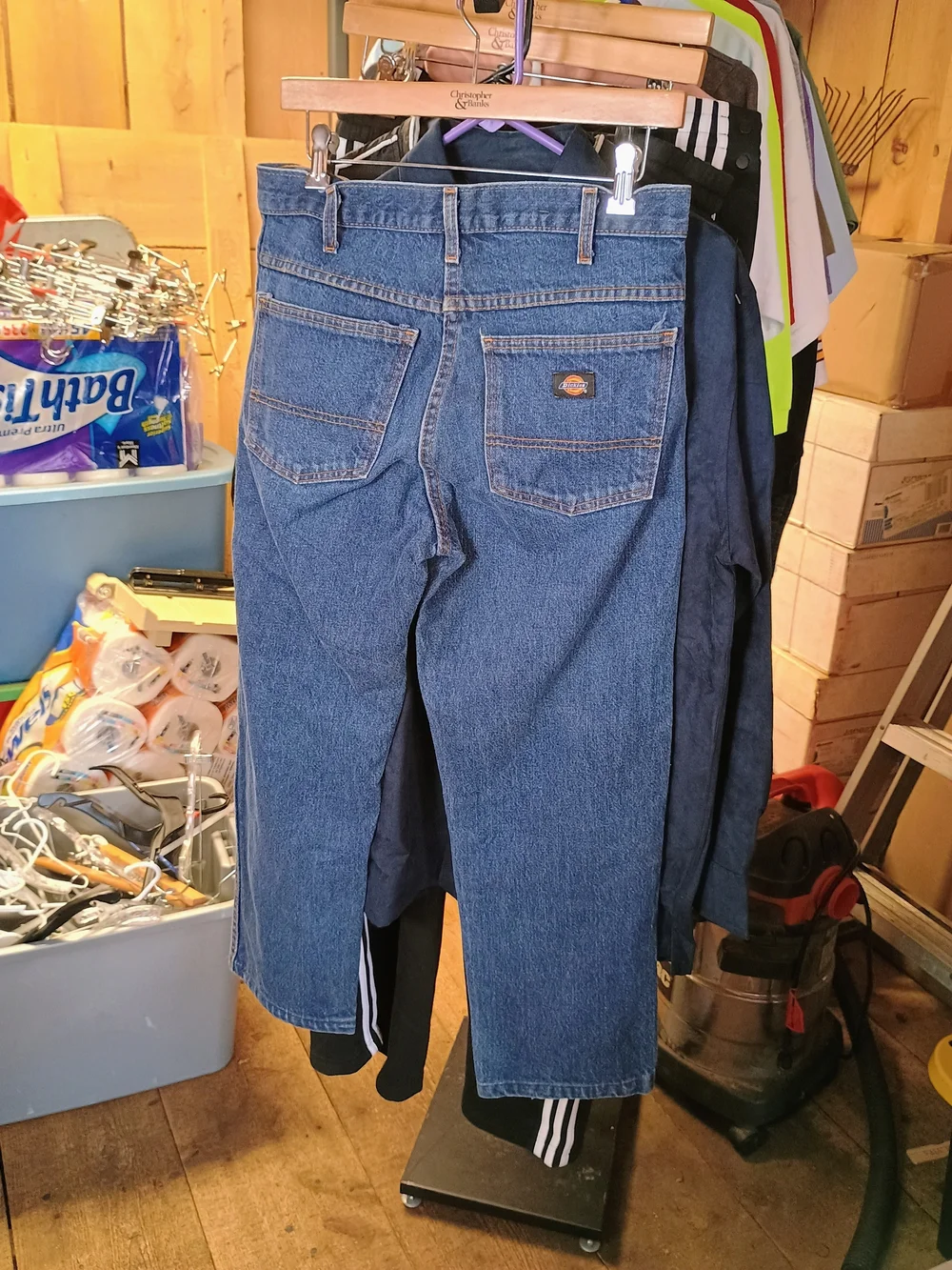 Dickies Men's Straight-Leg Blue Denim Jeans Bin 32